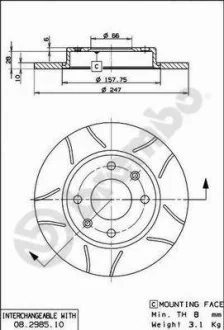 Тормозные диски BREMBO 08.2985.75