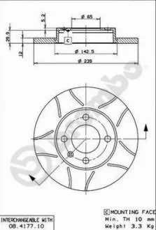 Тормозные диски BREMBO 08.4177.75