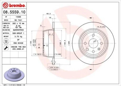 Гальмівний диск BREMBO 08555910