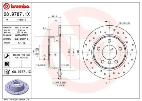 Тормозные диски BREMBO 08.9787.1X