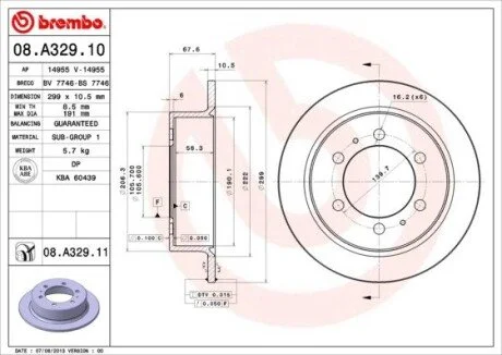 Гальмівний диск BREMBO 08A32911