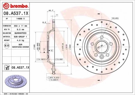 Гальмівні диски BREMBO 08.A537.1X