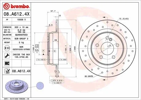 Tarcza ham. BREMBO 08A6124X