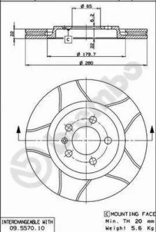 Тормозные диски BREMBO 09.5570.75