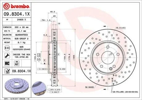 Гальмівні диски BREMBO 09.8304.1X