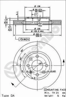 Тормозные диски BREMBO 09.8601.75