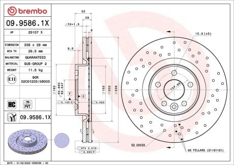 TARCZA HAM PRZOD XTRA BREMBO 0995861X