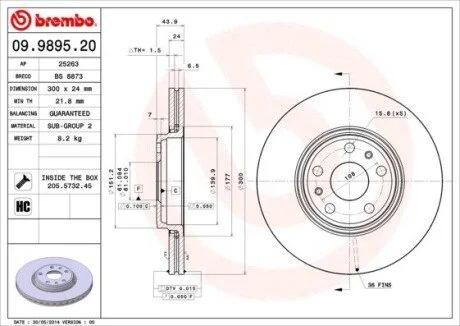 Автозапчасть BREMBO 09989520