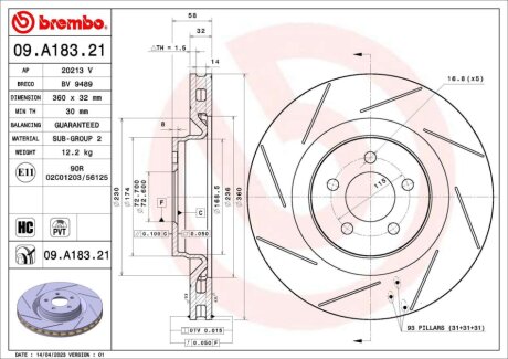 Автозапчасть BREMBO 09A18321