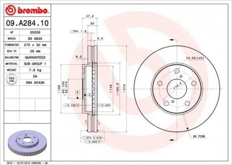 Гальмівний диск BREMBO 09A28410