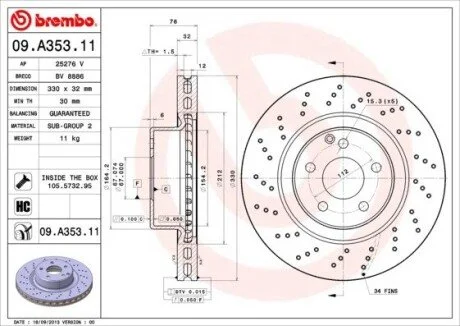 Автозапчасть BREMBO 09A35311