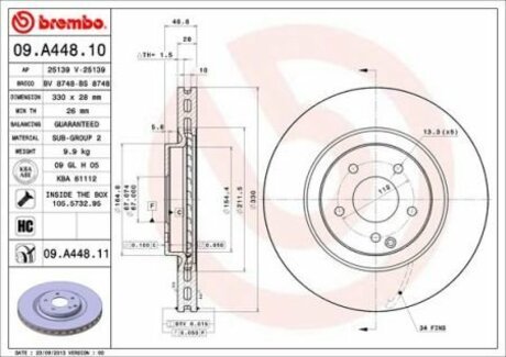 Гальмівний диск BREMBO 09.A448.10