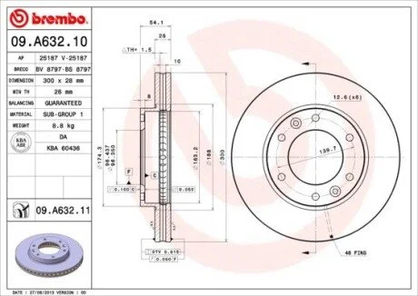 Тормозной диск BREMBO 09.A632.11