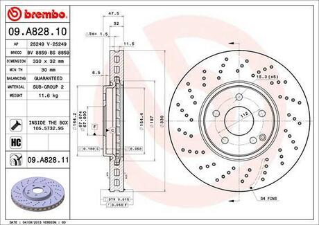 Гальмiвний диск BREMBO 09.A828.11
