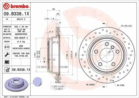 Гальмівні диски BREMBO 09.B338.1X