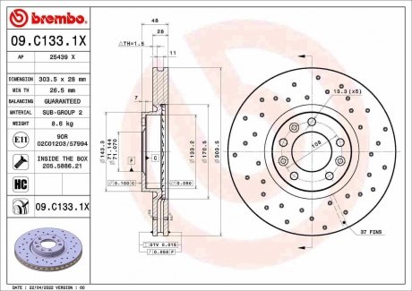 Автозапчасть BREMBO 09C1331X