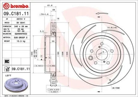 Автозапчасть BREMBO 09C18111