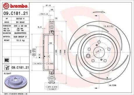 Автозапчасть BREMBO 09C18121
