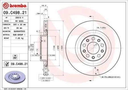 Автозапчастина BREMBO 09C39313