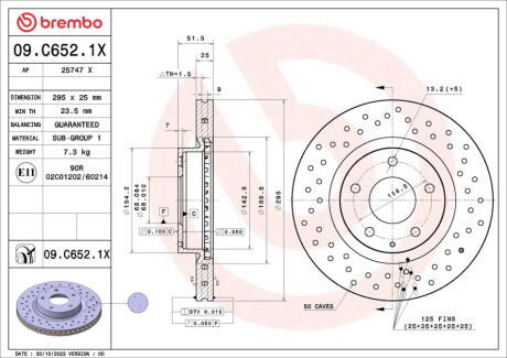 Автозапчасть BREMBO 09C6521X