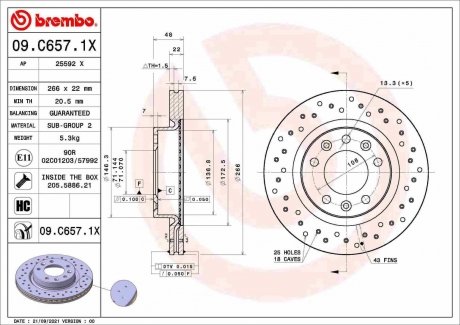 Tarcza ham. PEUGEOT/PEUGEOT (DF-PSA) BREMBO 09C6571X