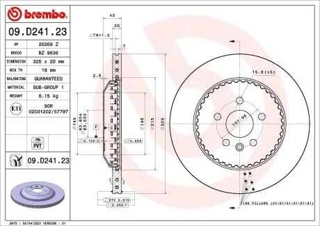 Гальмівний диск BREMBO 09.D241.23