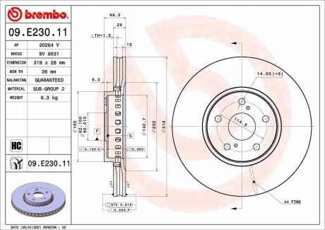 Автозапчастина BREMBO 09E23011