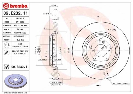 Гальмівний диск BREMBO 09.E232.11