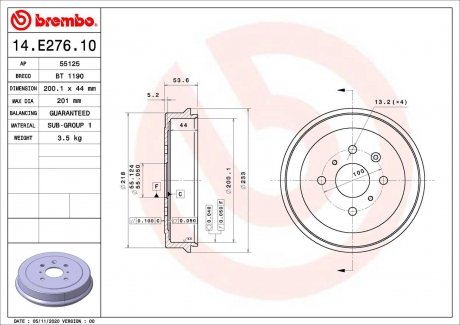 Автозапчасть BREMBO 14E27610