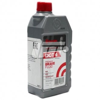Жидкость тормозная "DOT4 Premium Brake Fluid", 0.5л BREMBO L 04 005