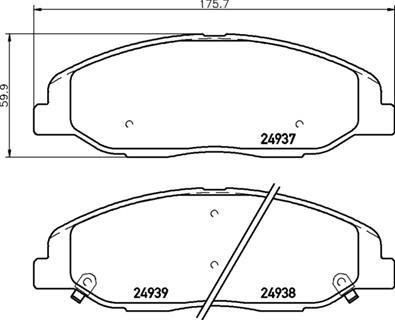 Klocki ham. CADILLAC (SGM) SLS (S6D) 03/05-12/13 / CADILLAC CTS 07/07-> BREMBO P09016 (фото 1)