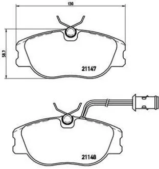 Гальмівні колодки, дискове гальмо (набір) BREMBO P23041 (фото 1)