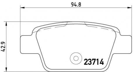 Гальмівні колодки, дискове гальмо (набір) BREMBO P23080 (фото 1)