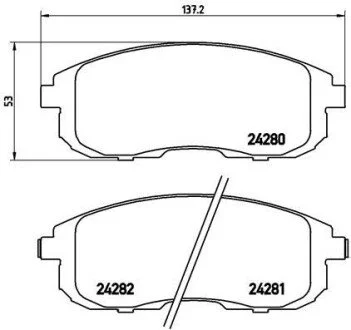 Гальмiвнi колодки к-кт. BREMBO P23 126