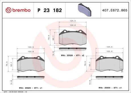 Автозапчасть BREMBO P23182
