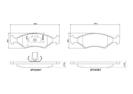 К-кт перед. гальм. колодок Ford Escort/Fiesta/Sierra/Mazda 121 1.25-2.3D 83- BREMBO P24 043