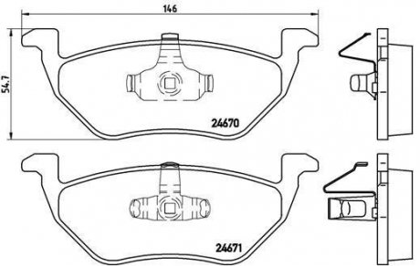 Гальмівні колодки перед. Ford Maverick 01- BREMBO P24085