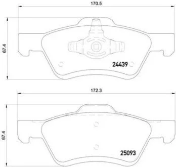 Гальмiвнi колодки к-кт. BREMBO P24 159