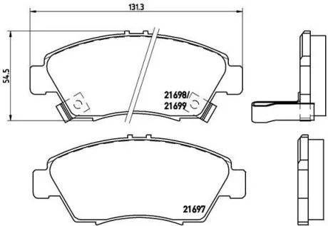 Гальмiвнi колодки к-кт. BREMBO P28 024