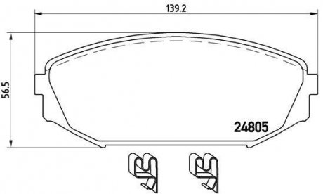 Гальмівні колодки, дискове гальмо (набір) BREMBO P28049 (фото 1)