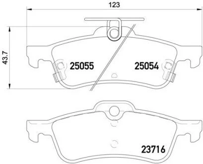 Комплект гальмівних колодок задній BREMBO P28070