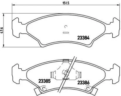 Гальмівні колодки, дискове гальмо (набір) BREMBO P30009