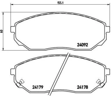 Гальмiвнi колодки к-кт. BREMBO P30 019