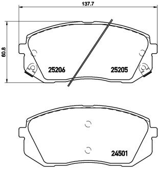 KLOCKI HAMULCOWE KIA SOUL II 09/14> PRZOD EV SZT BREMBO P30056E