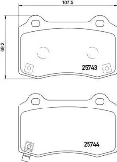 Колодки тормозные дисковые передние BREMBO P30074