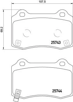 Klocki ham. tył TESLA MODEL S (5YJS) 09/12-&gt; / TESLA MODEL X (5YJX) 09/13-&gt; BREMBO P30074E (фото 1)