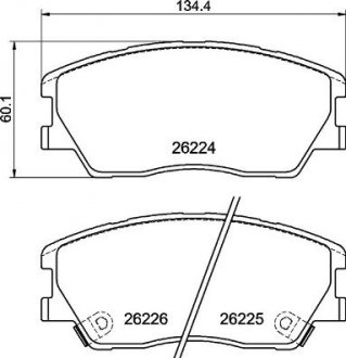 Колодки гальмівні (передні) Kia Soul 1.6/2.0 19- (+датчик) BREMBO P30121 (фото 1)