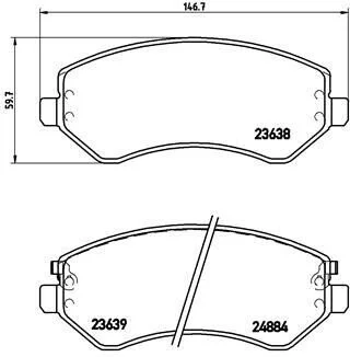 Колодки гальмiвнi переднi Chrysler Voyager III 01- Jeep Cherokee (KJ) 01- BREMBO P37007