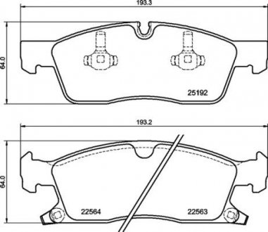 Гальмівні колодки дискові BREMBO P37027