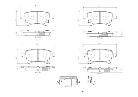 Klocki ham. tył JEEP GLADIATOR Pickup (JT_) 04/19-> / JEEP WRANGLER IV (JL) BREMBO P37029